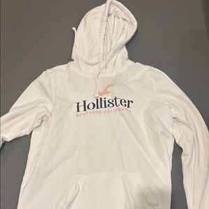 Hollister Cream Hoodie with Logo